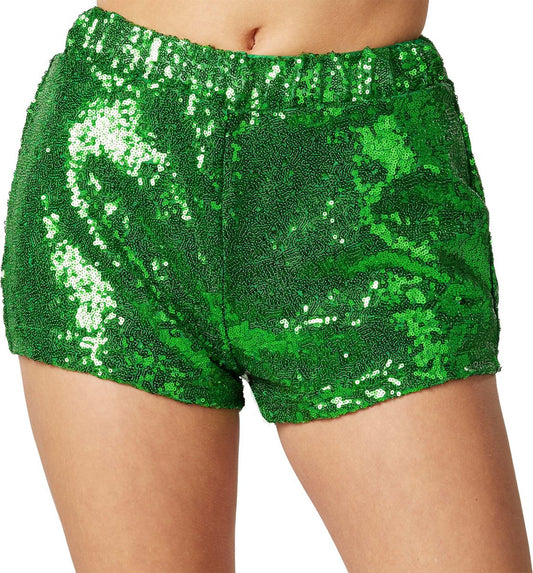 Dressforfun - Pailletten-Shorts - Sexy Hotpants für Karneval & Party - Größe L
