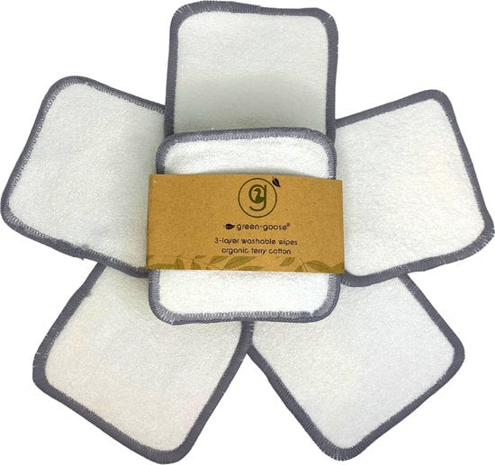 12 Stück wiederverwendbare Baumwollpads - Waschbare weiche Baumwollpads - Nachhaltig & Bio - Inklusive Wäschesack