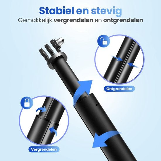 GarpexÂ¬Ã† Universal Selfie Stick XL - Ausziehbar bis zu 95cm - Geeignet für verschiedene Action-Kameras - Universal - Wasserdicht - Grün