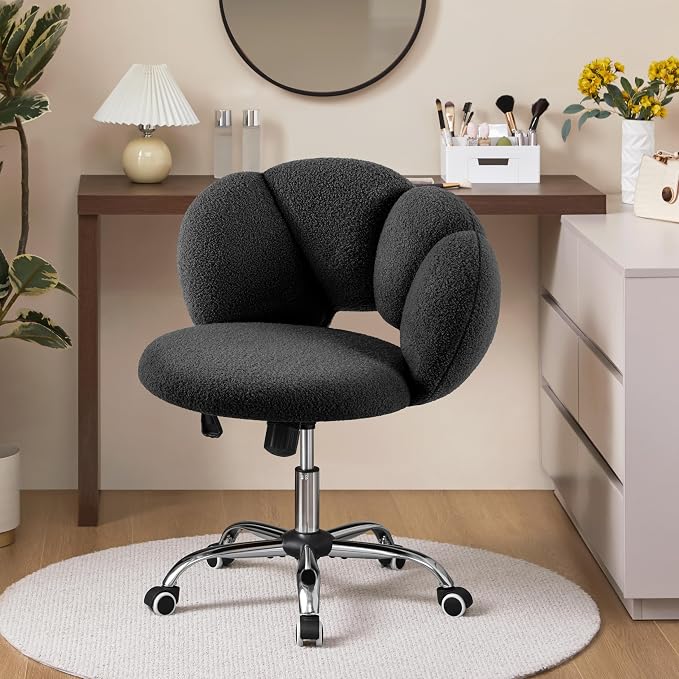 Yaheetech Ergonomischer Bürostuhl „Cloud Design“ – Schwarz – Verstellbarer Drehstuhl mit Wippfunktion bis 136 kg