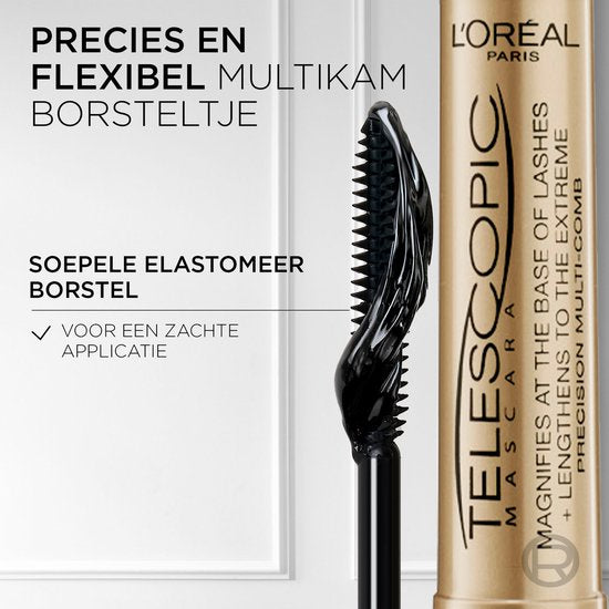 L’Oréal Paris Telescopic Mascara – Mascara für sichtbar längere Wimpern – Volumen ohne Klümpchen – Schwarz – 8 ml