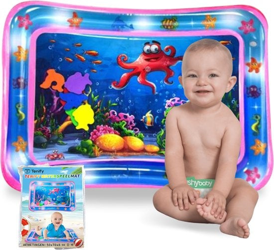 Tenify Waterspeelmat - Watermat - Speelkleed - Opblaasbaar - Tummy Time - Baby Speelgoed 0 Jaar - Kraamcadeau - Roze