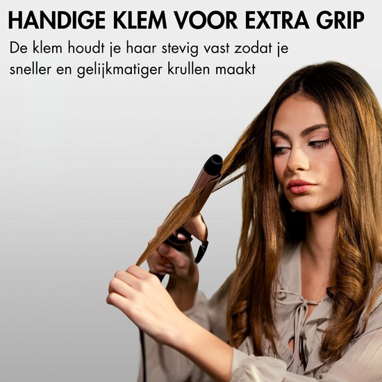 Sansbeauté® 7 in 1 Lockenstab - Mit Klemme und Waffelzange - Keramik-Lockenstab - 13mm bis 38mm - Für kurzes Haar - Wärmebürste - Lockenzange - Thermobürste - Haarstyler