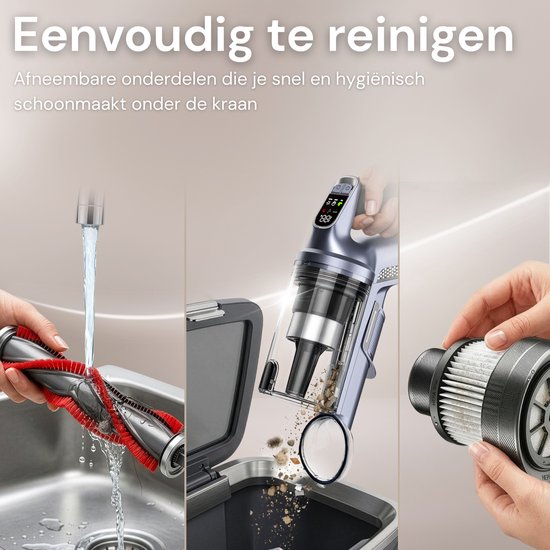 Vesora® Stabstaubsauger V1 kabellos und beutellos – Kabelloser Staubsauger – Kabelloser Handstaubsauger – Vacuum Cleaner – Handstaubsauger – Stabstaubsauger mit HEPA-Filter – Staubsauger für Haustiere – Beutelloser Staubsauger