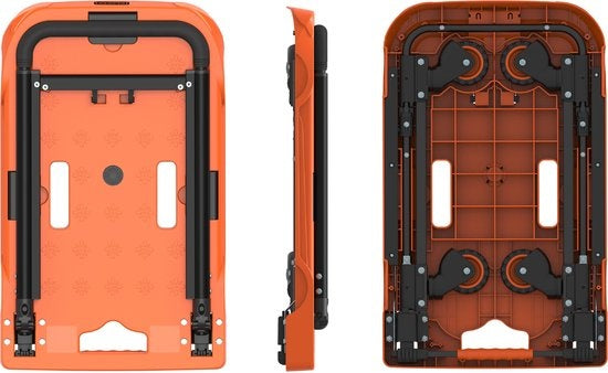 BLACK+DECKER Faltbarer Transportwagen - Plattformwagen - Max. 90 KG - Höhenverstellbar - 61.4 x 37x3 x 89.4 CM - Orange
