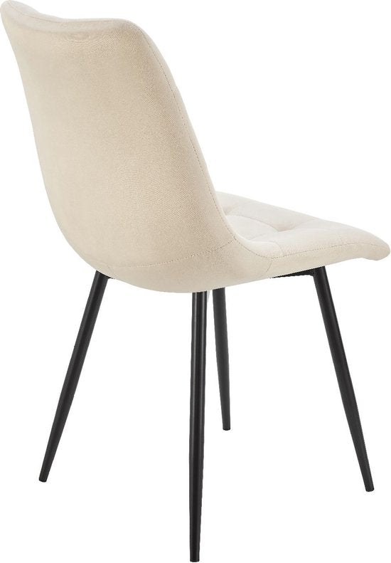 Stahl-Esszimmerstühle Blanca - 2er-Set - Beige - Samt