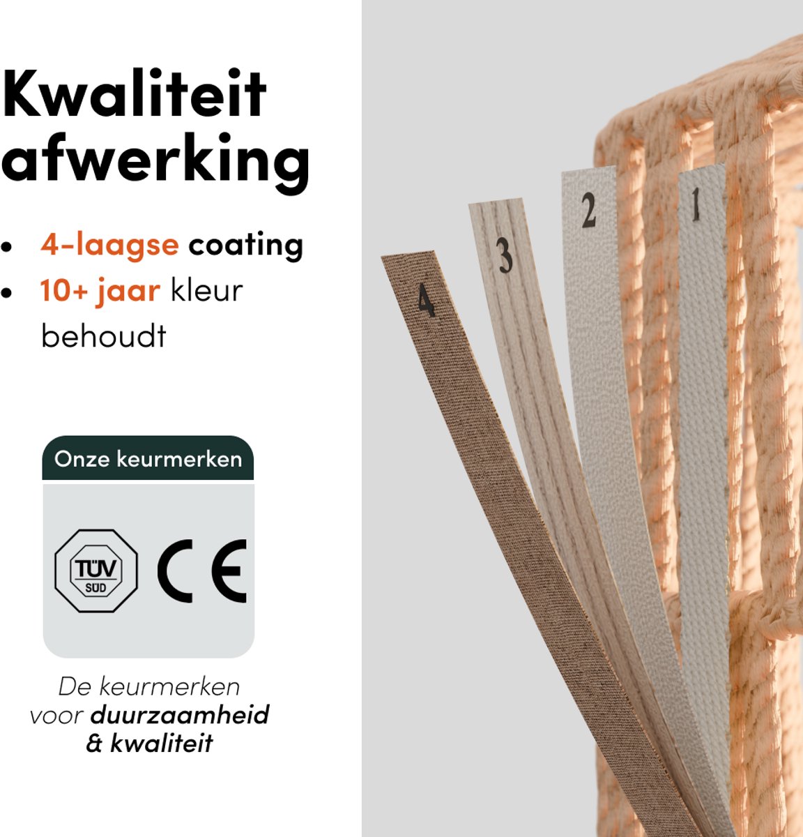 Nolt Deckenleuchte - Deckenleuchte - E27 Lampe - Rustikal - ⌀ 30cm - Jute - Braun