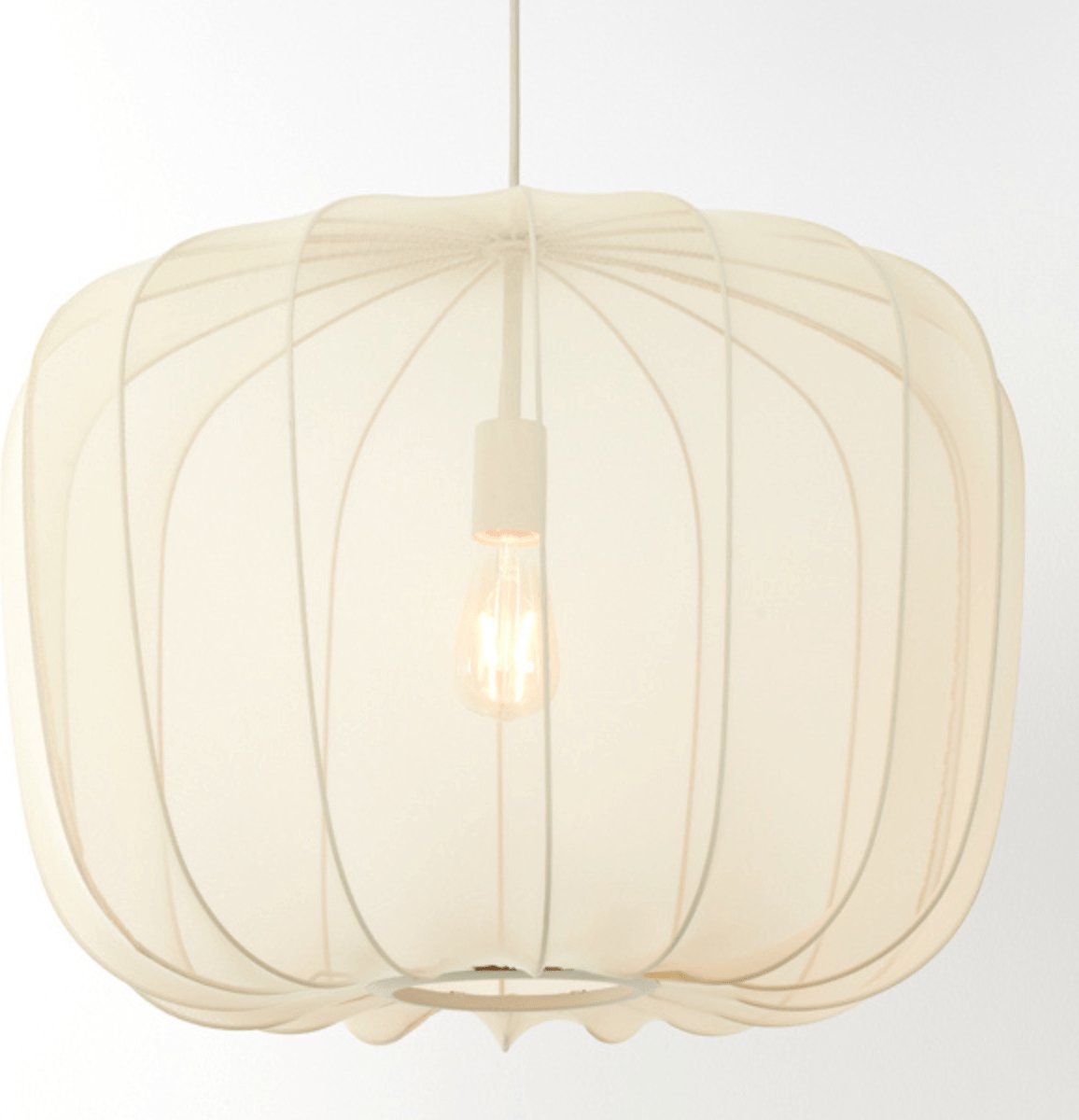 Licht & Wohnen Hängeleuchte Plumeria - Ø60 cm - E27 Fassung - Modernes Design - Sand Textil & Metall