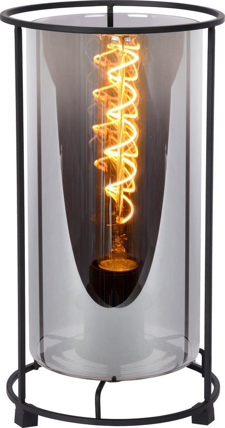 Lucide DOUNIA Tischlampe – Ø 15 cm – E27 – Schwarz