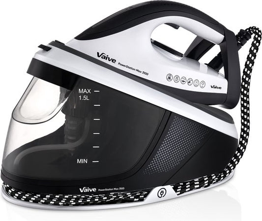 VAIVE - Dampf Bügeleisen - mit Dampfgenerator - 3100W - 1,5 L Wassertank - Schwarz/Weiß