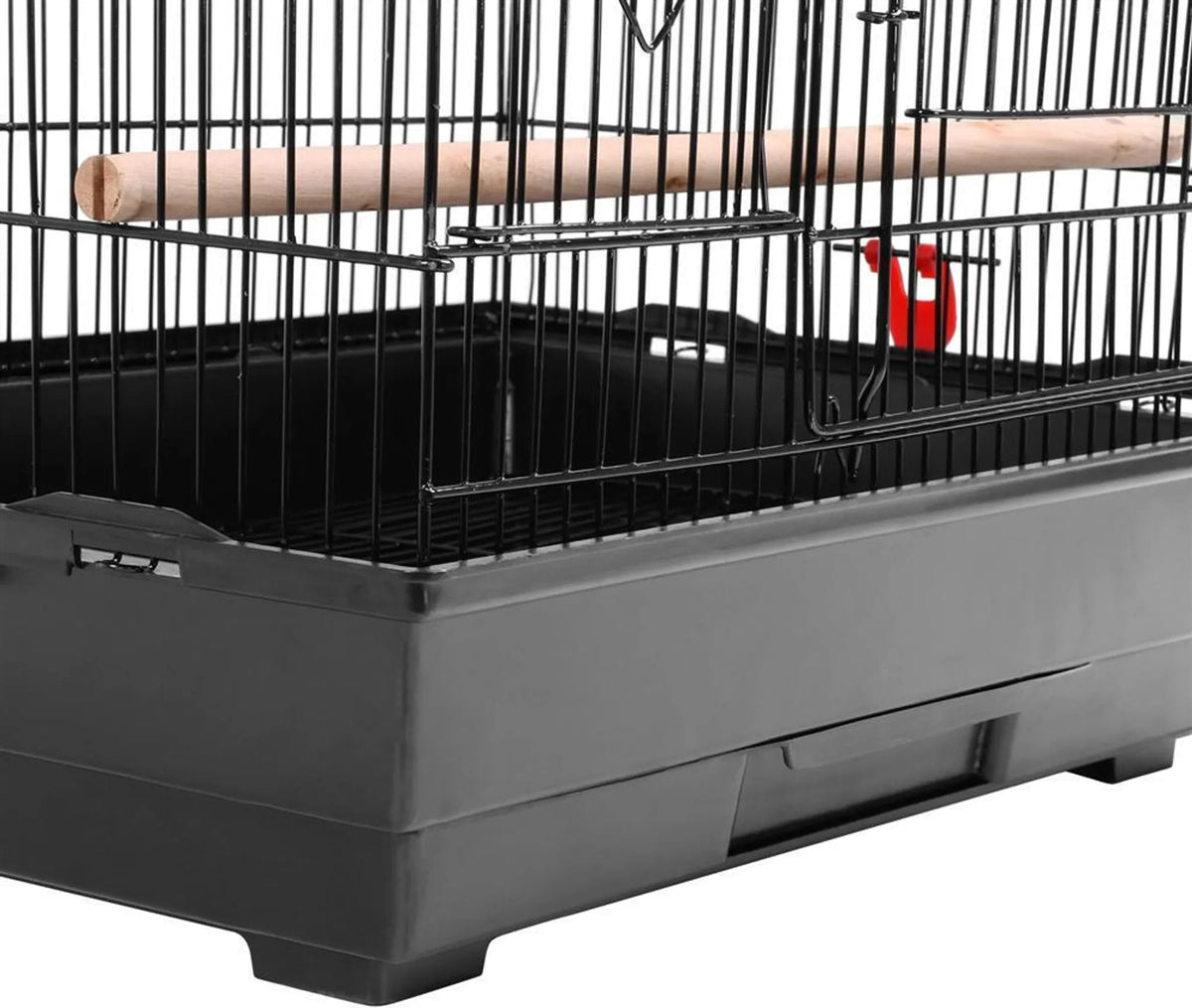 Yaheetech Geräumiger Vogelkäfig mit offenem Dach und Schaukel 46 x 35 x 104,5 cm – Klassisches Schwarz – Metall
