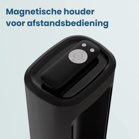 Auronic Turmventilator – blattloses 2-in-1-Modell – Luftreiniger mit HEPA-Filter – Ventilator – 10 Stufen – Fernbedienung – 105 cm – Schwarz