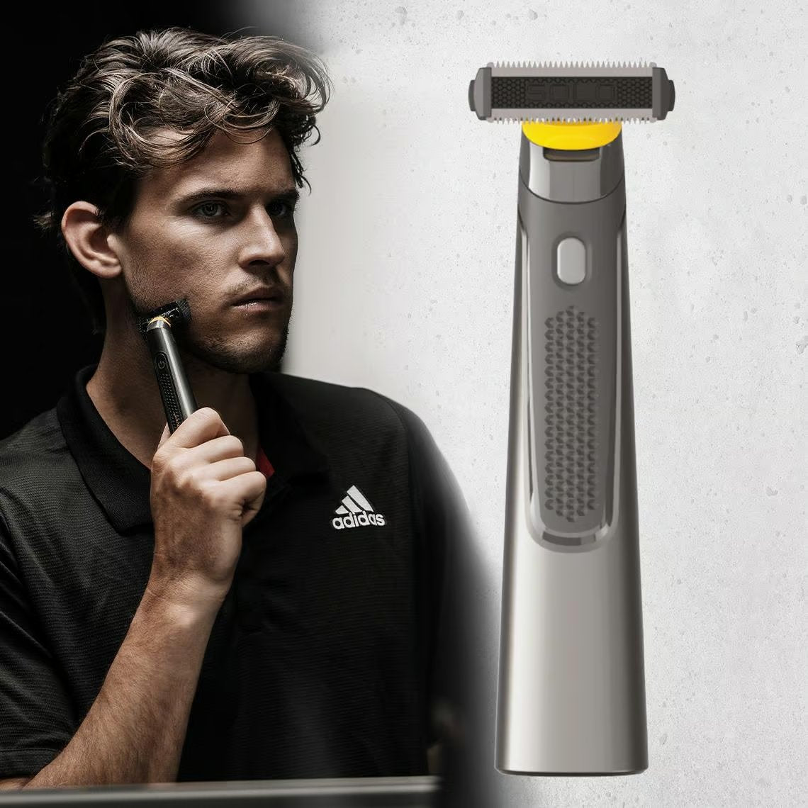 MicroTouch Titanium Solo Trimmer und Rasierer – Für Bart und Körper geeignet – Für alle Hauttypen – Inklusive 3 Aufsätze