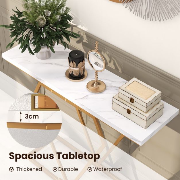 Coast Konsolentisch - MDF & Metall - Inkl. Anti-Kipp-Set - 100 x 29,5 x 80 cm - Weiß