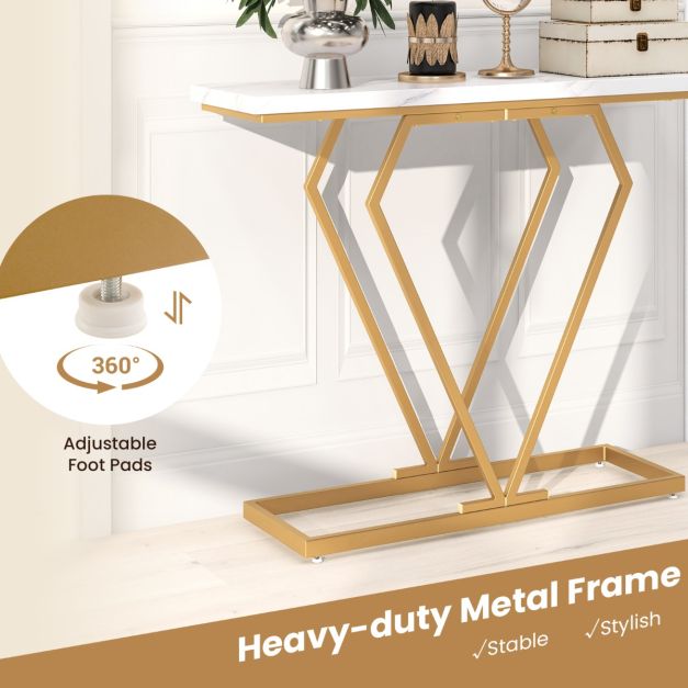 Coast Konsolentisch - MDF & Metall - Inkl. Anti-Kipp-Set - 100 x 29,5 x 80 cm - Weiß