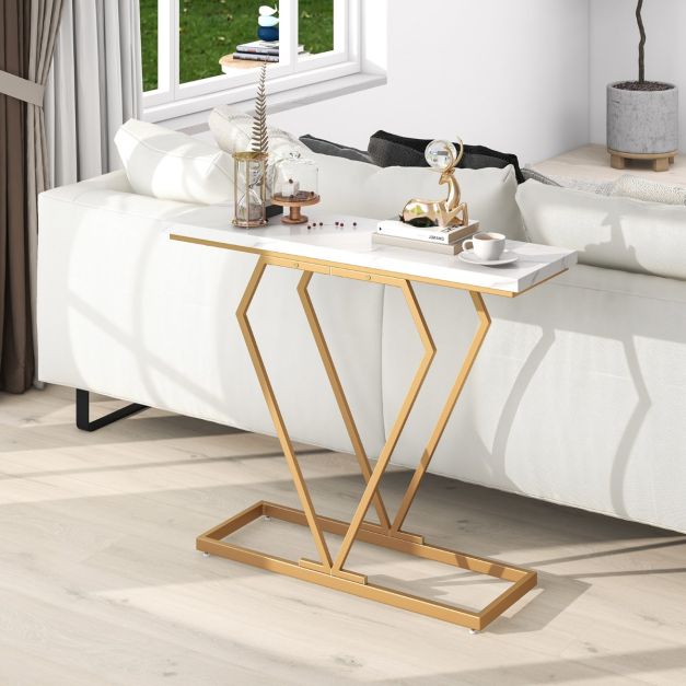 Coast Konsolentisch - MDF & Metall - Inkl. Anti-Kipp-Set - 100 x 29,5 x 80 cm - Weiß