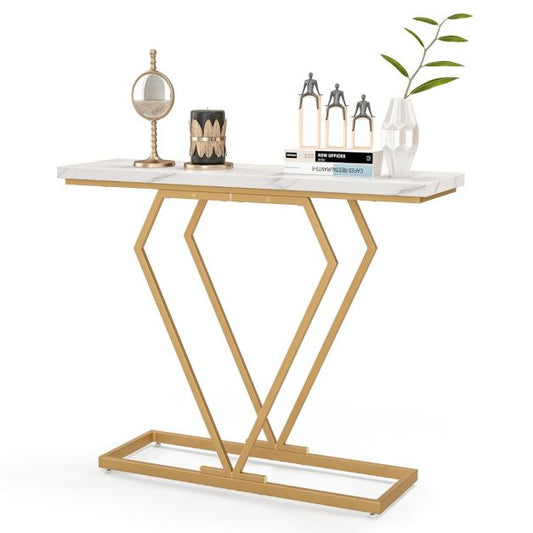 Coast Konsolentisch - MDF & Metall - Inkl. Anti-Kipp-Set - 100 x 29,5 x 80 cm - Weiß