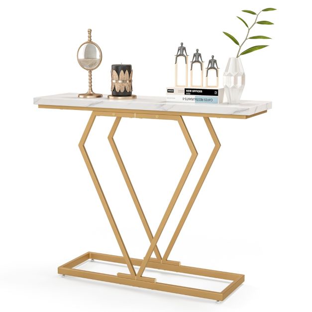 Coast Konsolentisch - MDF & Metall - Inkl. Anti-Kipp-Set - 100 x 29,5 x 80 cm - Weiß