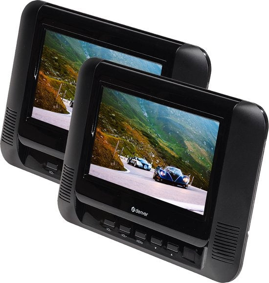 Denver - Tragbarer DVD-Player für das Auto - 2 Bildschirme - USB - Modell 2023 - MTW793 - schwarz