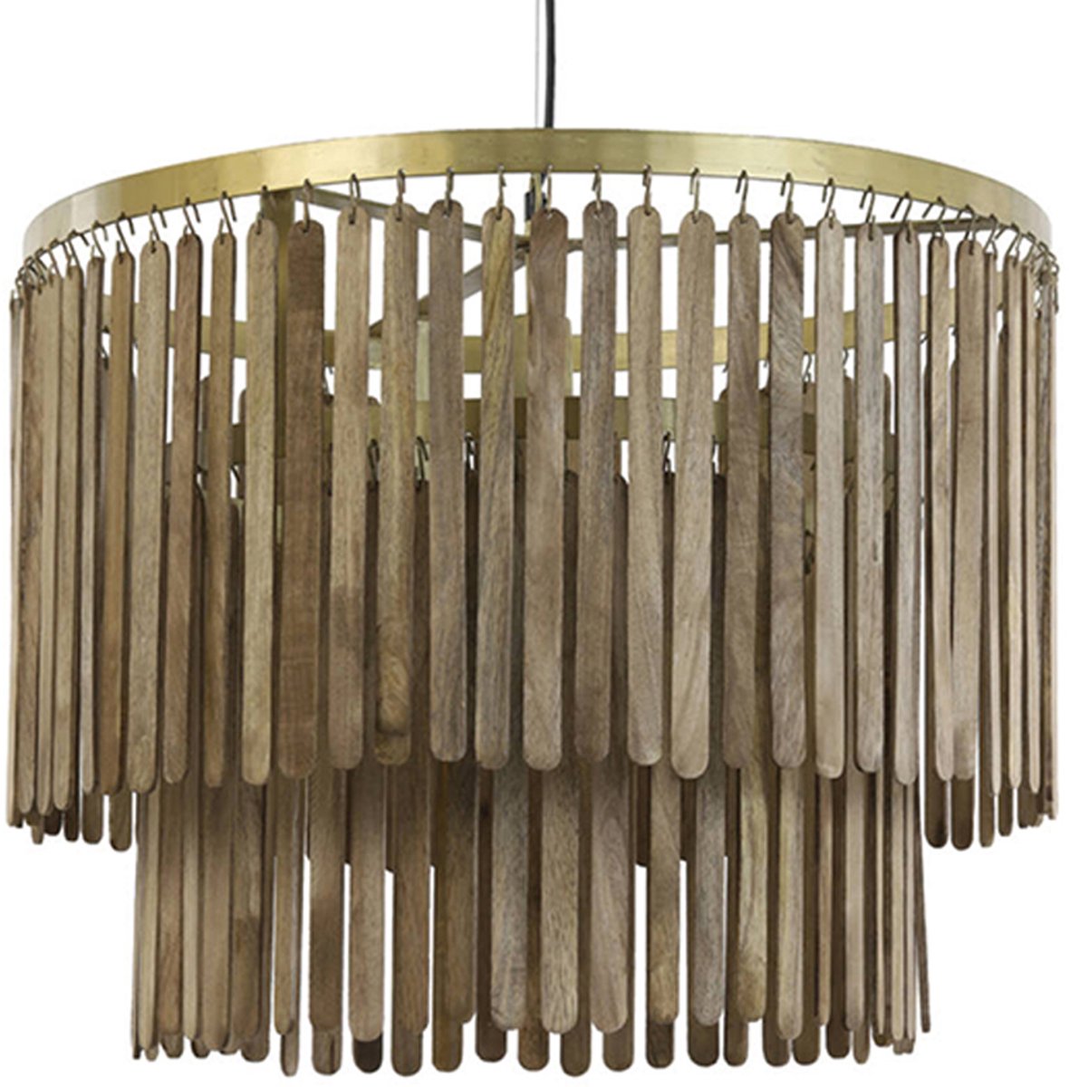 Light & Living Gularo Pendelleuchte - Dunkelbraunes Holz - Ø60cm - Modern & Luxe