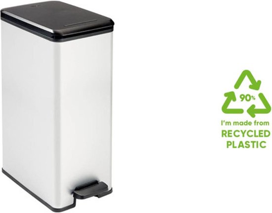 Curver Decobin Slim Mülleimer – 40 Liter – Metallic