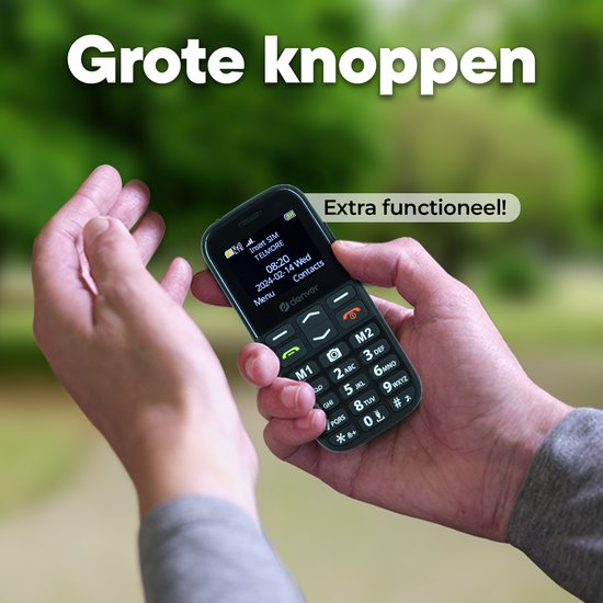 Denver Seniorenhandy 4G - Große Tasten - SOS-Taste - Smartphone-freies Aufwachsen - Ladestation - GSM - Full NL und FR - BAS18600L