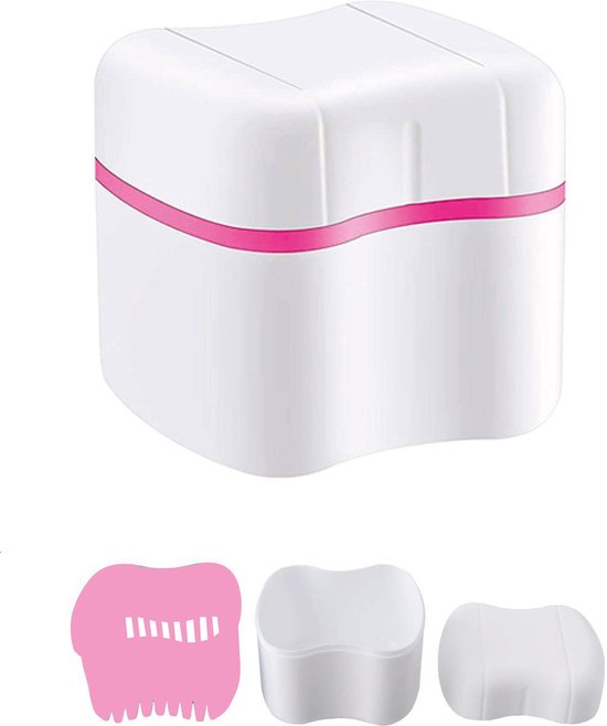 Prothesentablett - Bracket-Tray - Rosa - Inkl. Tropfschale - Für - Zahnspange - Zahnersatz - Prothese - Bracket-Tray - Bracket-Box - Tablett