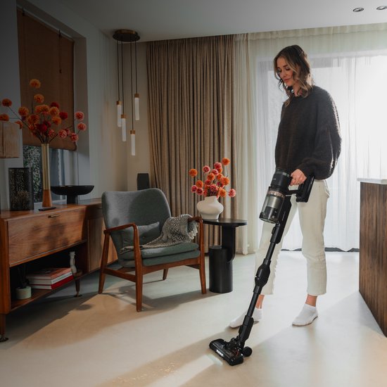 Bloomfold Kabelloser Stabstaubsauger Swift – Handstaubsauger – Mit Laser und Schmutzerkennung – Leistungsstarker 350-W-Akku-Staubsauger für Tierhaare – Leicht – 60 Min. Akkulaufzeit