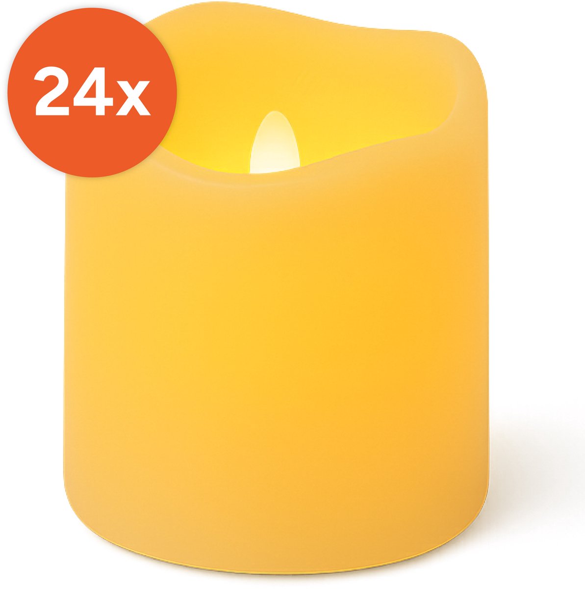 Realistische LED-Kerzen mit Flamme - 24 Kerzen - inkl. Batterien - Dinner - Fake - Kerzen - Wiederaufladbar - Timer - Stumpfe Kerze - Luft