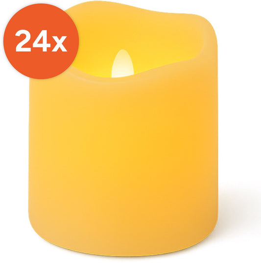 Realistische LED-Kerzen mit Flamme - 24 Kerzen - inkl. Batterien - Dinner - Fake - Kerzen - Wiederaufladbar - Timer - Stumpfe Kerze - Luft