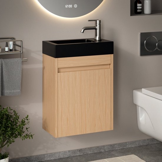Mirlux WC-Schrank in heller Eiche – Waschbeckenunterschrank – WC-Schrank – WC-Möbel – 40 cm