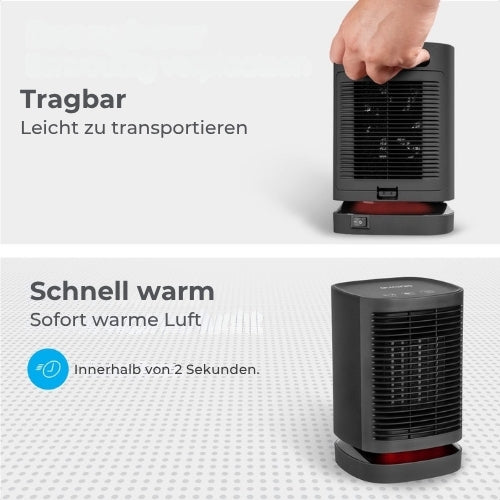 Auronic Elektrische Heizung - 3 Stufen - 950W - Rotierend - Schwarz