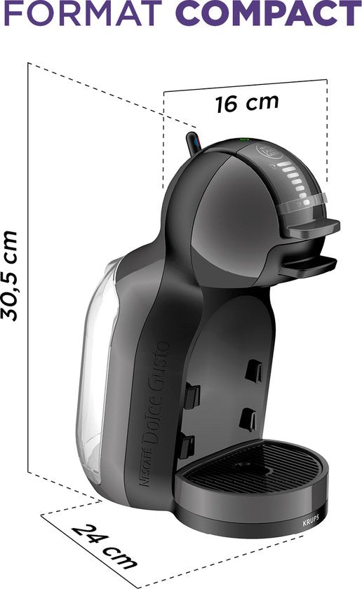 Krups NESCAFÉ Dolce Gusto Mini Me KP1238 – Kaffeekapselmaschine – Anthrazit – Automatische Abschaltung – Kompakt – Für Dolce Gusto-Kapseln
