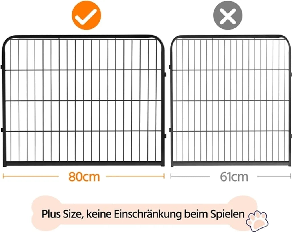 Yaheetech Welpenauslauf - 16-teilig - 60 cm - Mit 2 Türen - Schwarz