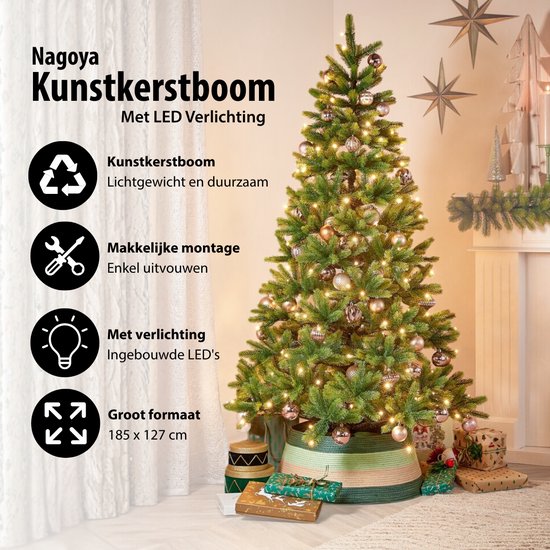 Triumph Tree Sherwood Deluxe Kunstweihnachtsbaum mit LED-Beleuchtung – Kunstweihnachtsbaum H 185 x Ø 127 cm – Grün