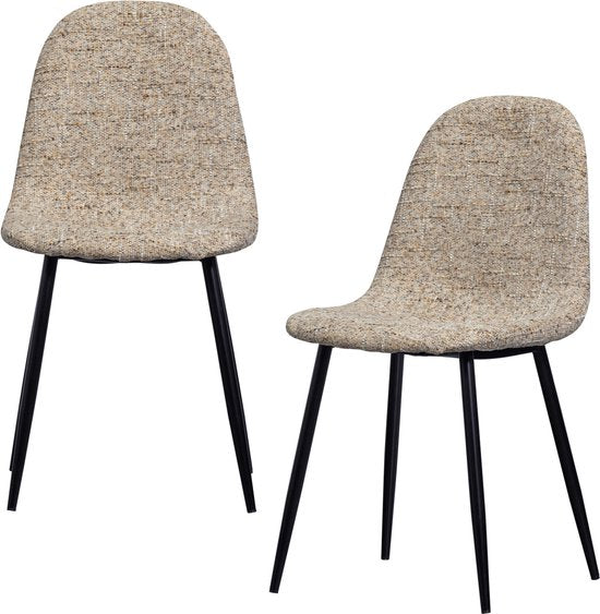 Esszimmerstuhl Marije - Chenille - Natur - 4er Set
