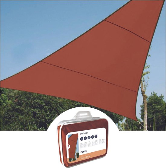 Perel Schattentuch, wasserabweisend, 3,6 x 3,6 x 3,6 m, 160 g/mÂ², Polyester, Dreieck, terracotta