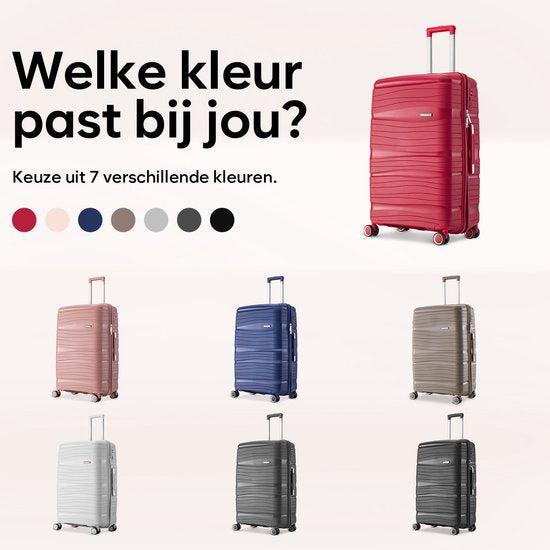 SKYCASES Travelin' Charm - 28-inch großer Reisekoffer - Zahlenschloss - 41x24x69 cm - 98L - Leicht, wasserdicht & langlebig - Rot