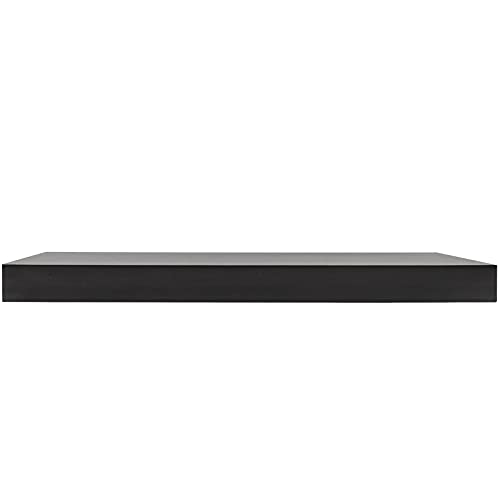 Woltu Schwimmende Wandtafel Schwarz 90 x 22,9 x 3,8 cm für Wohnzimmer und Büro