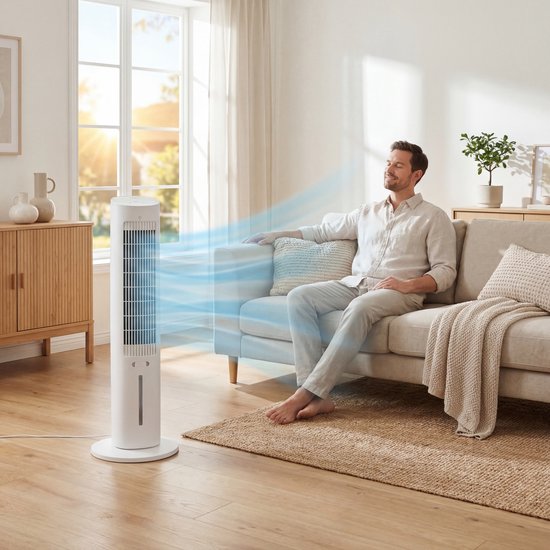 Tristar AT-5479 – Luftkühler – Aircooler – 3 Liter – 3 Geschwindigkeitsstufen – Timer-Funktion – Schwenkbar – Leise & kompakt – Weiß