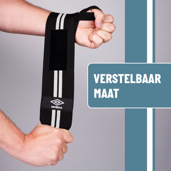 Umbro - Armbänder - 2 Stück - Handgelenkschützer - Krafttraining und Fitness - Weiß/Schwarz