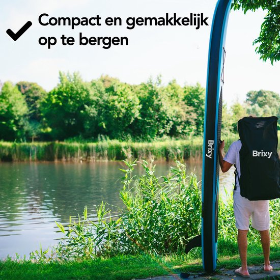 Brixy 2-in-1-SUP-Board – mit Sitz – aufblasbares Paddle-Board – Komplettset – 335 cm – max. 175 kg – Mintgrün/Blau