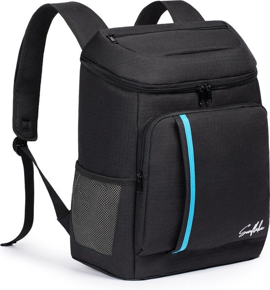 Kühltasche Rucksack 20 Liter - Kompakter isolierter Kühlrucksack - Rucksack Leichter Kühlrucksack - Schwarz - Sunflake