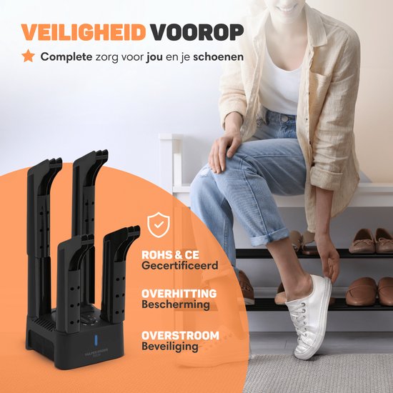 Vulpes Goods® Tech - Schuhtrockner & Schuherfrischer mit Timer - 4-in-1 - Handschuhtrockner - Trocknungsgerät - Trocknungsfunktion - Inkl. 10x Duftfresser - PRO MAX