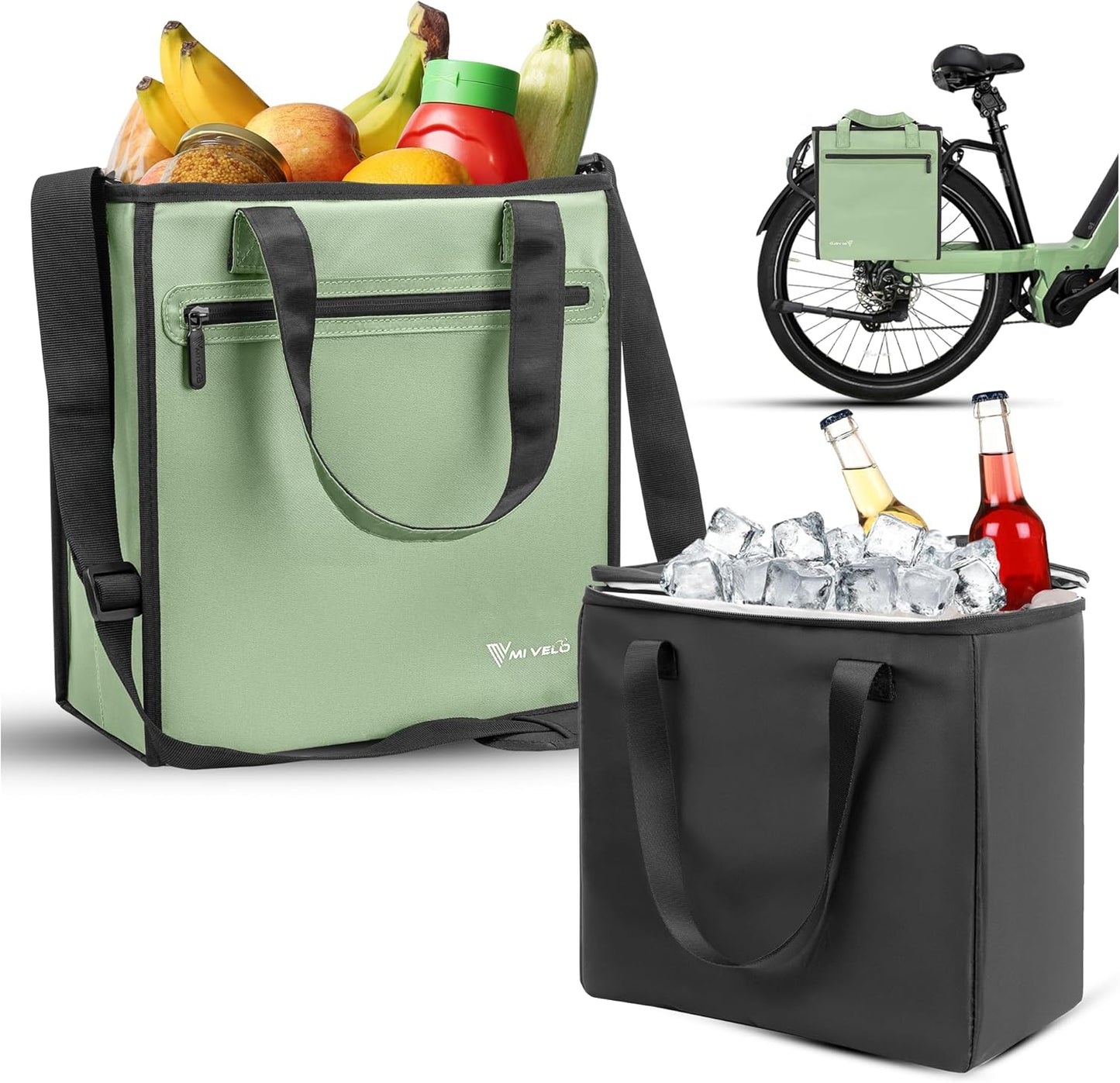 MIVELO Gepäckträger - Mit abnehmbarer Kühltasche - 25L - Mint