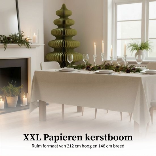 Mica Decorations Papier-Weihnachtsbaum – Zusammenklappbarer künstlicher Weihnachtsbaum – H 212 x Ø 148 cm – Weihnachtsdekoration – 100 % FSC – Grün