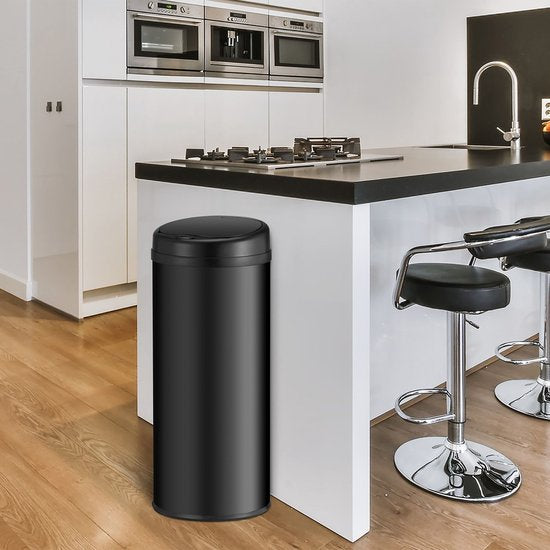Automatischer Abfallsammler / Abfallsammler / Sensorabfallsammler - 50 Liter - Schwarz - Rund