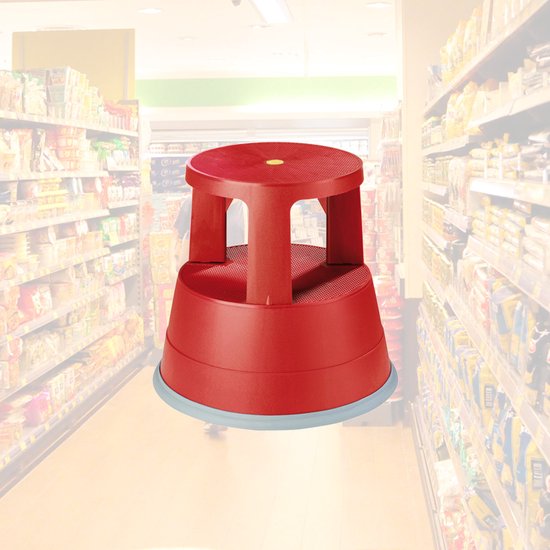 BRASQ Tritthocker Rot ST200 - Mobil - Kapazität 150 kg - Tritthocker - Tritthocker Erwachsene - Elefantenfuß