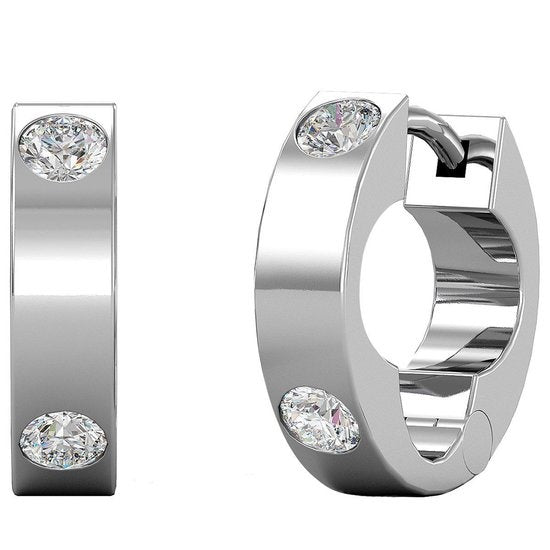 Yolora Damen Ohrringe mit Kalpa Camaka Kristalle - Silber - 18K Weißgold vergoldet - Damen Ohrringe Silber - Schmuck - Luxus-Geschenk-Box - Schöne Geschenk-Verpackung - Geschenk zum Muttertag