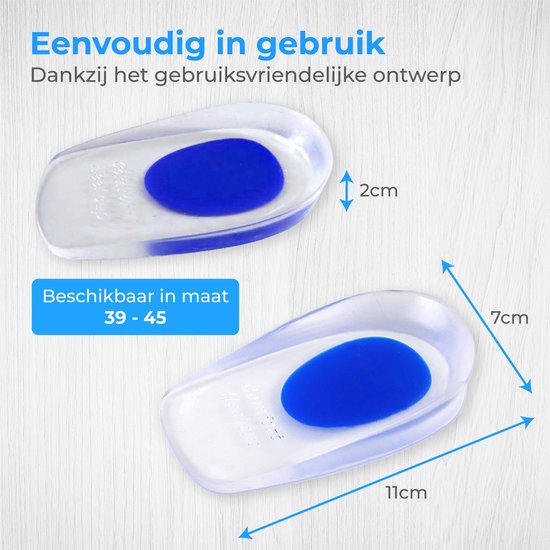Nuvance - Fersensporn Orthesen - Fersenschoner - Einlagen - Fersensporn - 2 Stück für Größe 39-45 - Blau